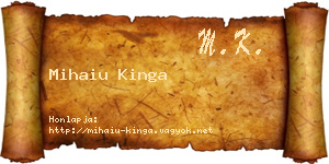 Mihaiu Kinga névjegykártya